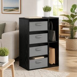 Black Oak Sideboard Storage Cabinet for Modern Homes