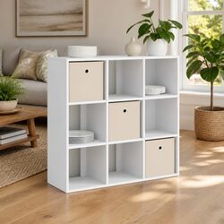 White Sideboard Storage Cabinet: Durable Engineered Wood Design