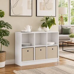 White Engineered Wood Sideboard with Drawer