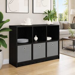 Sideboard Storage Cabinet in Black Oak with Shelving