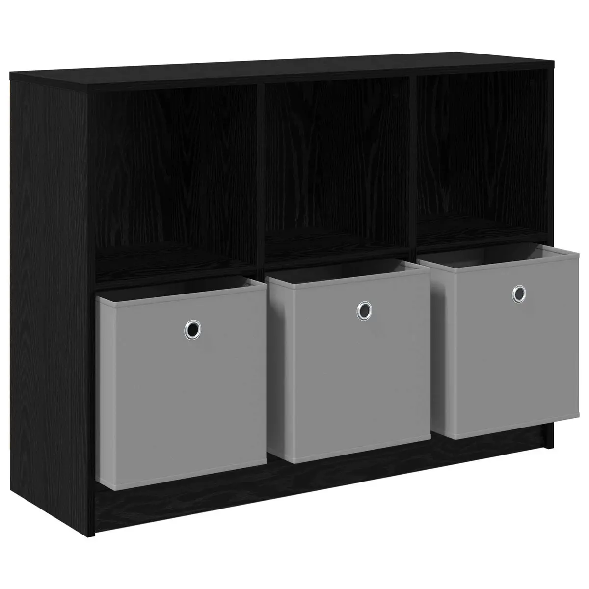 Sideboard Storage Cabinet Freestanding Black Oak Modern Living Room Furniture 102 x 32 x 73.5 cm