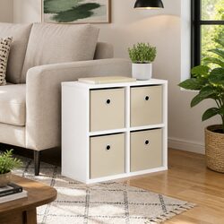Engineered Wood White Sideboard with Drawer and Shelves