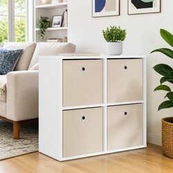 White Storage Sideboard with Drawer, 68.5cm Dimensions