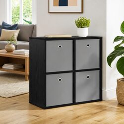 Engineered Wood Black Storage Sideboard with Drawer