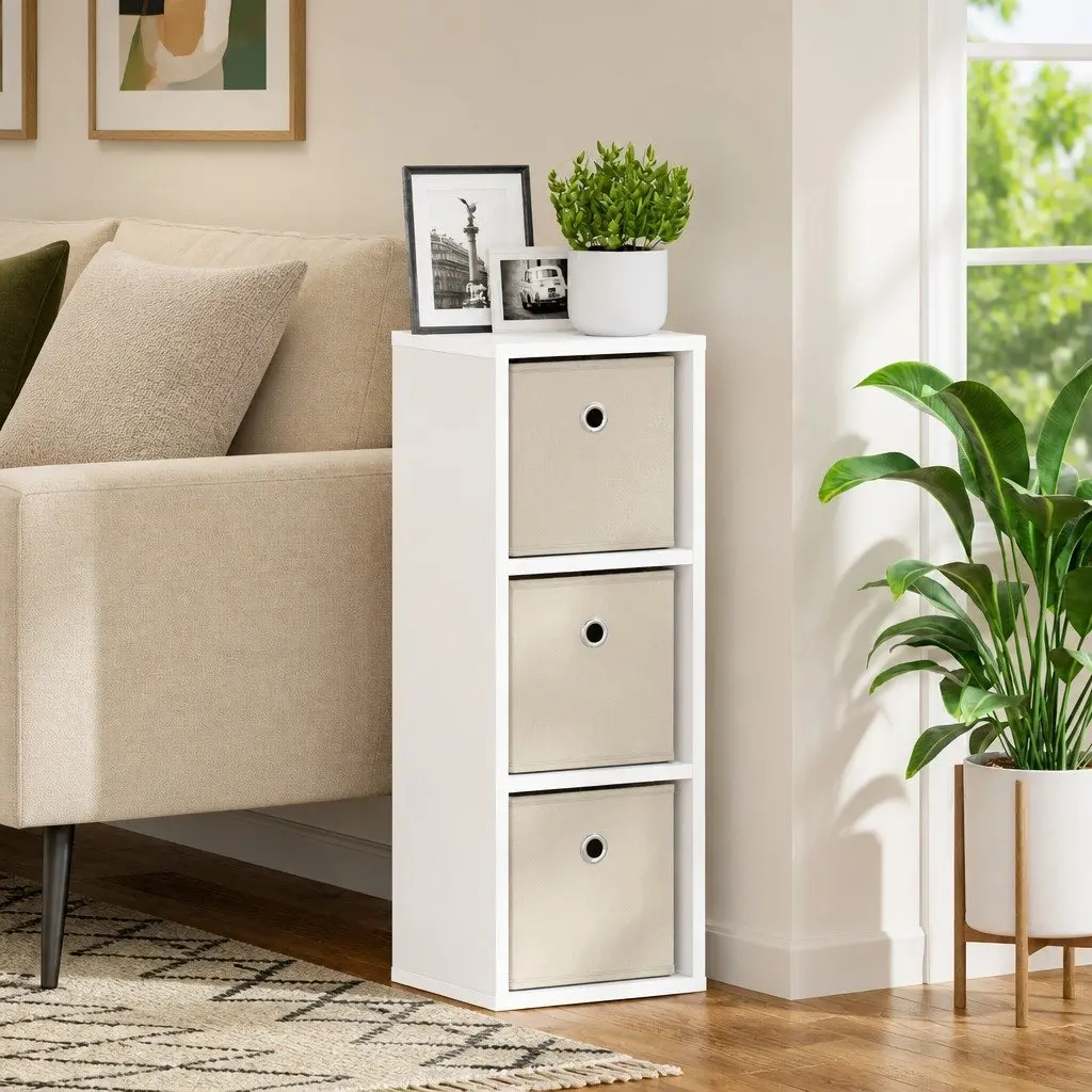 Sideboard with Drawer Modern Storage Cabinet 25.5 x 22 x 69.5 cm White