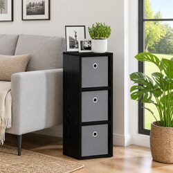 Engineered Wood Sideboard Black Oak Storage Cabinet