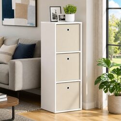 White Sideboard with Drawer - Engineered Wood Storage Cabinet