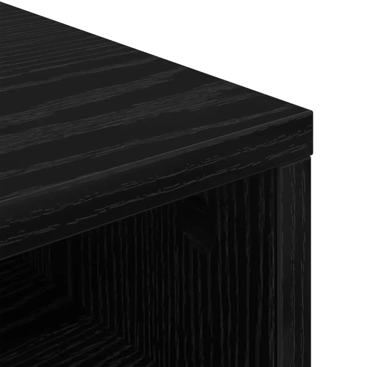 Lowboard Storage Unit Modern Black Oak 72x22.5x38cm Engineered Wood Furniture