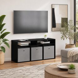 Black Oak Lowboard with Drawer for Efficient Storage
