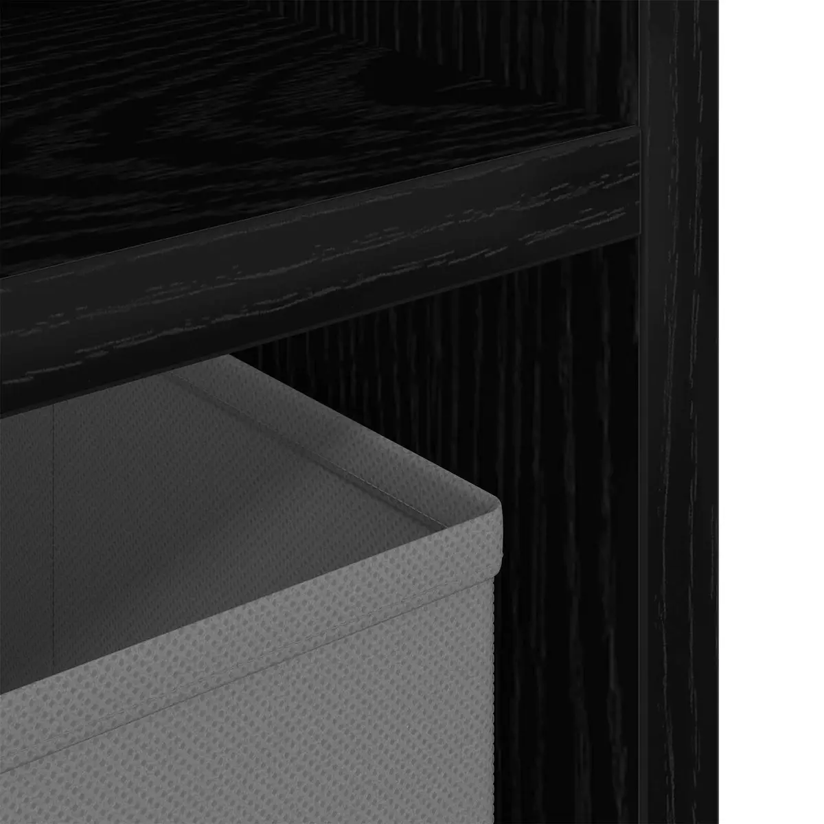 TV Lowboard with Drawer Modern Black Oak 102x32x48.5cm