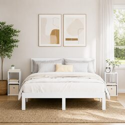 Set of 2 Modern Bedside Tables, Engineered Wood, 25.5 x 22 x 49.5 cm