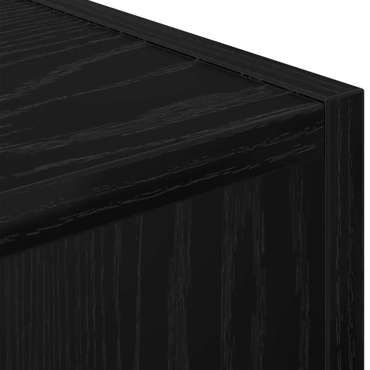 Bedside Table Modern Storage Drawer 30.5 x 27 x 59.5 cm Black 2 Piece