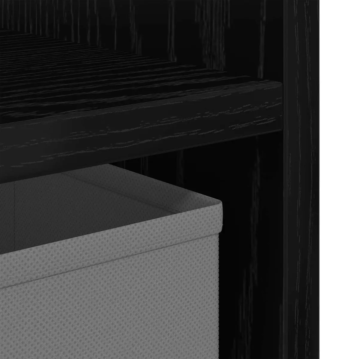 Bedside Table Modern Storage Drawer 30.5 x 27 x 59.5 cm Black 2 Piece