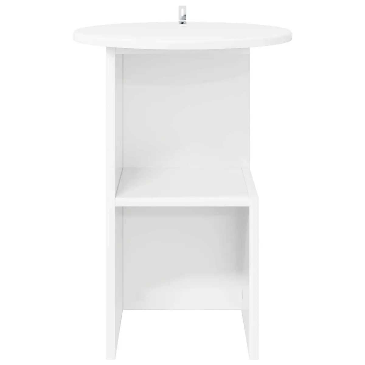 Side Table Modern White Engineered Wood 39.5cm Diameter 55cm Height