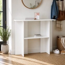 White Engineered Wood Console Table 100x30x75cm