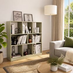 Sonoma Oak Book Cabinet with 8 Compartments, 100H cm