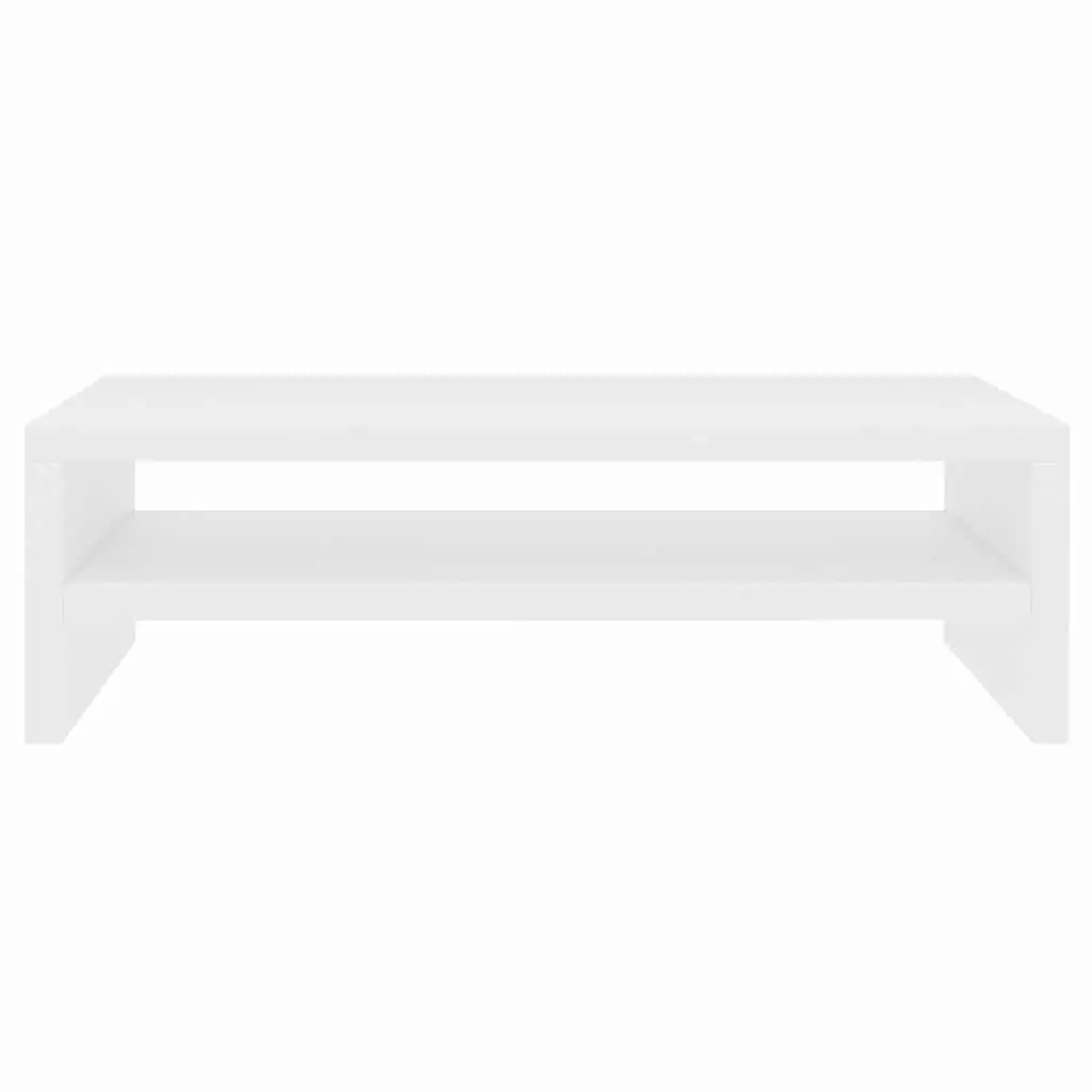 Monitor Stand Riser Engineered Wood Lower Storage Shelf 42 x 24 x 13 cm White