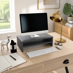 Engineered Wood Monitor Stand Riser Grey with Storage