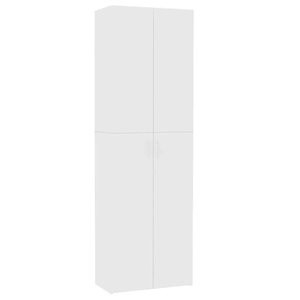 Office Cabinet White 60x32x190cm Filing Storage Cupboard 5 Shelves 2 Doors