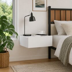 Compact Wall-Mounted Nightstand with Drawer