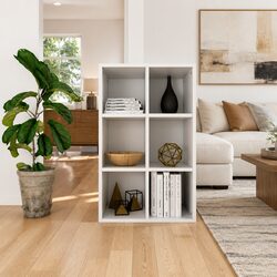 Engineered Wood Book Cabinet Sideboard 66x30x98 cm, 6 Compartments