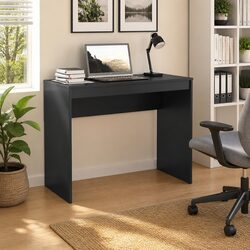 Compact Black Desk Engineered Wood Computer Workstation