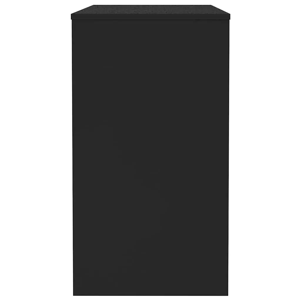 Desk Computer Workstation Compact Black Engineered Wood