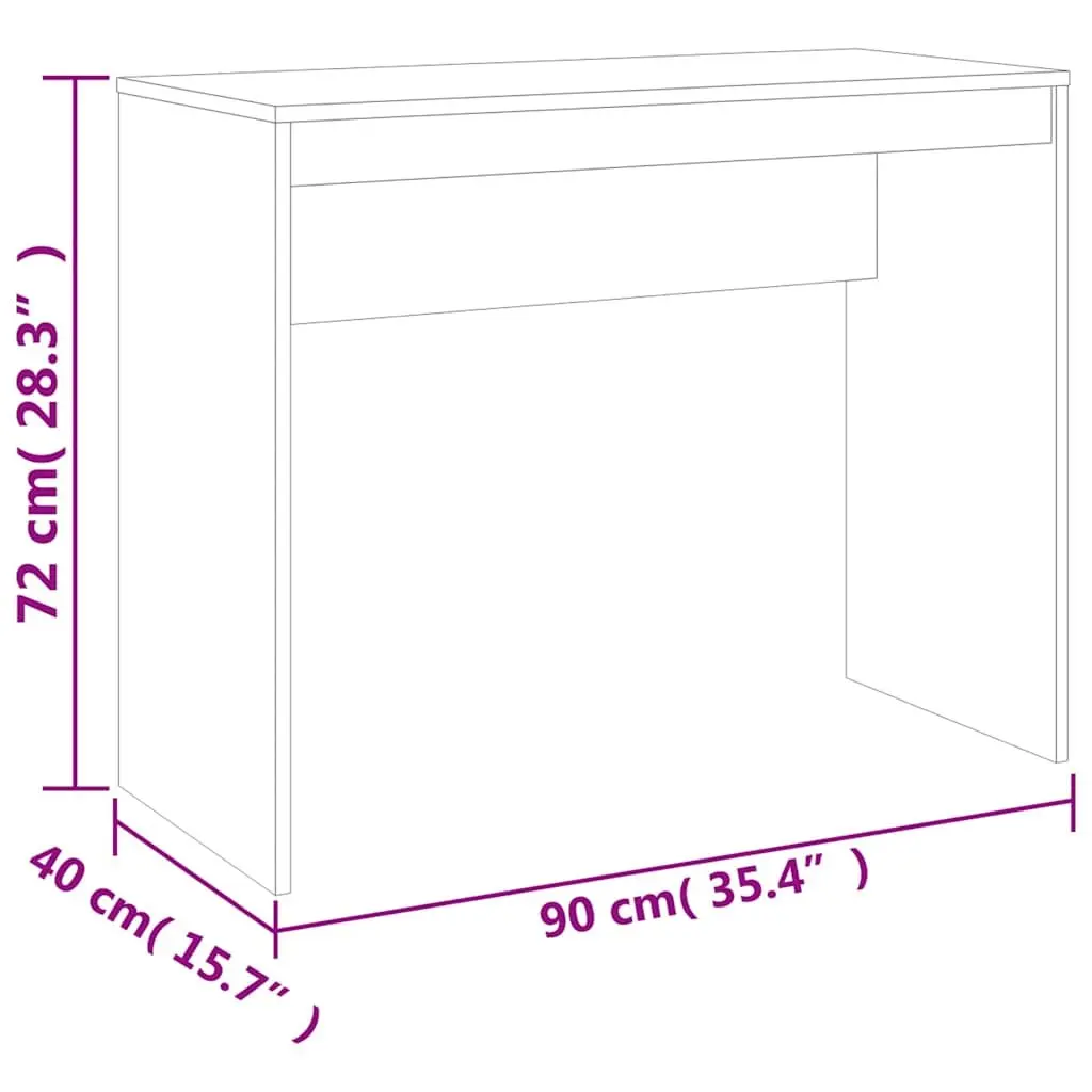 Desk Engineered Wood Compact 90x40x72 cm Brown