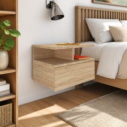Wall-Mounted Nightstand Sonoma Oak Engineered Wood