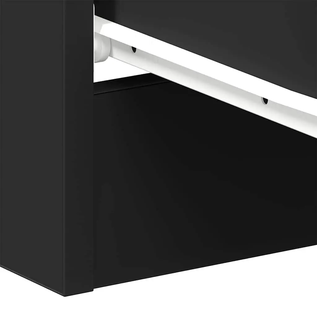 Bedside Cabinets Storage Drawers 2 pcs Black Engineered Wood