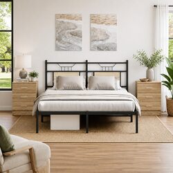2 Piece Set of Bedside Cabinets - Engineered Wood