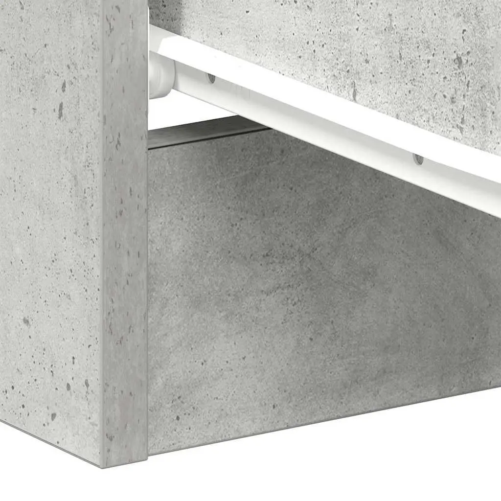 Bedside Table Sturdy Storage 3 Drawers Concrete Grey