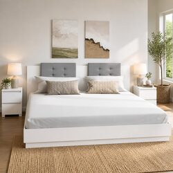 Efficient White Bedside Cabinets with Dual Storage