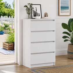 Engineered Wood White Sideboard Storage Cabinet