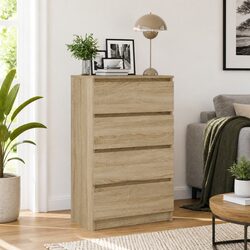 Sideboard Storage Cabinet in Brown Engineered Wood