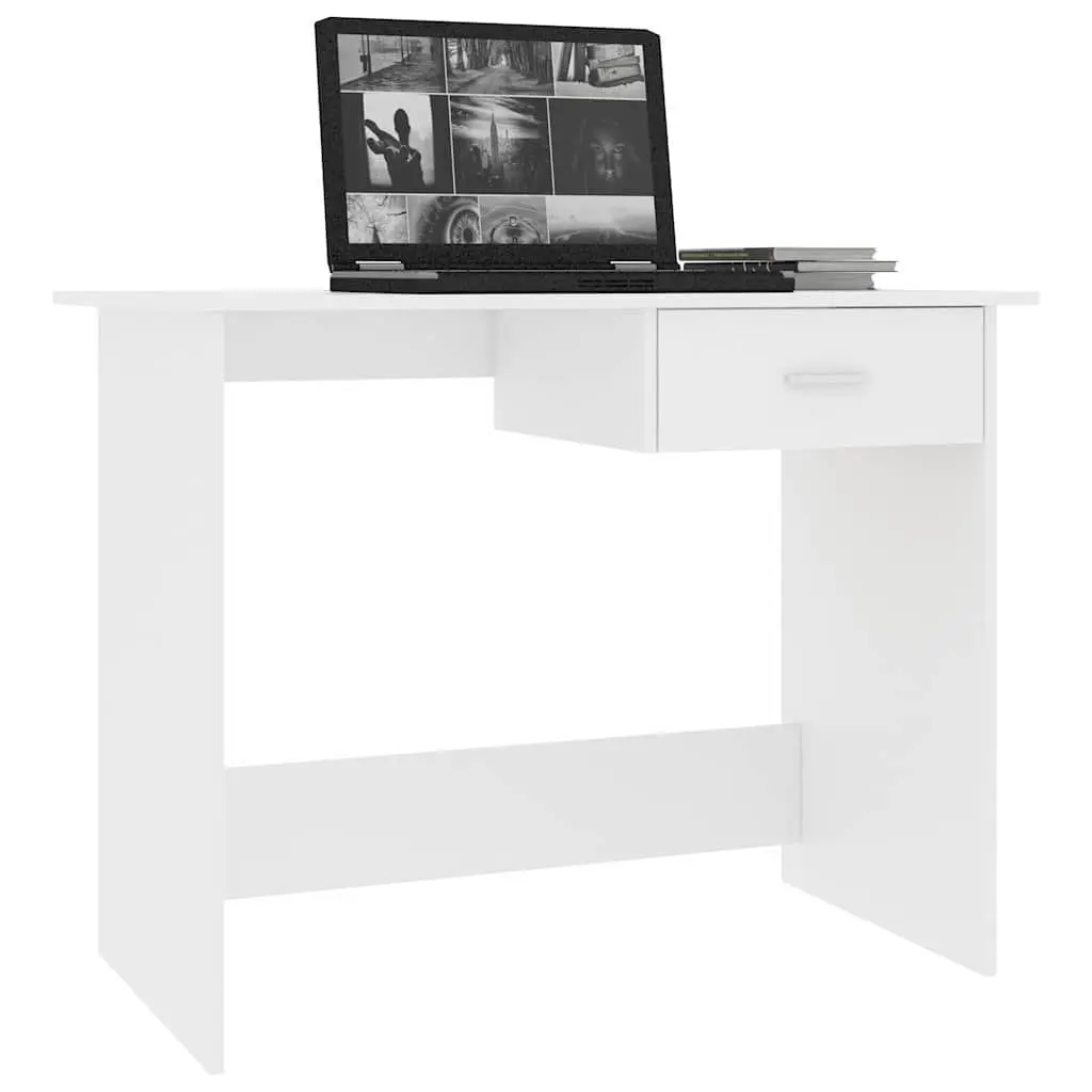 Office Desk with Integrated Drawer Compact White
