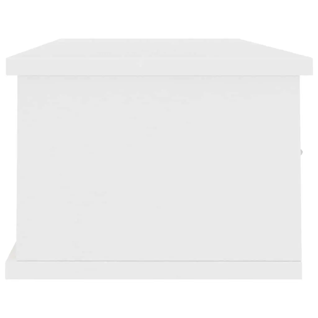 Wall-mounted Shelf with 3 Drawers Floating Storage Cabinet White