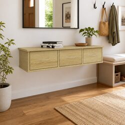 Wall-Mounted Drawer Shelf with 3 Practical Drawers