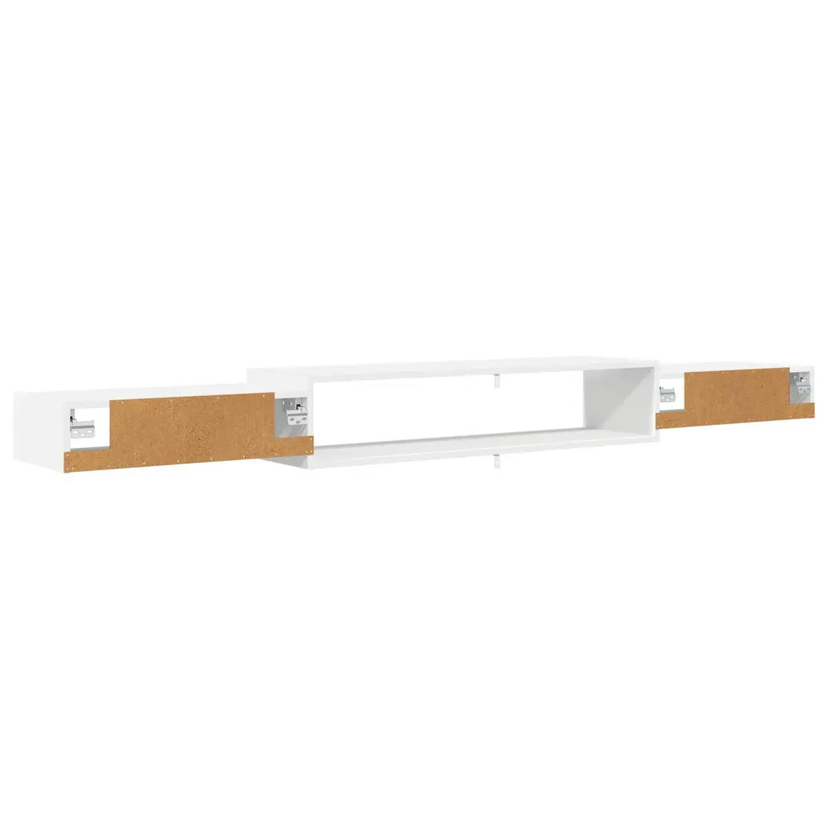 Wall-Mounted TV Cabinet Space-Saving Open Storage Unit 220x28x21cm White