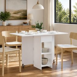 White Engineered Wood Dining Table 115 x 70 x 75 cm