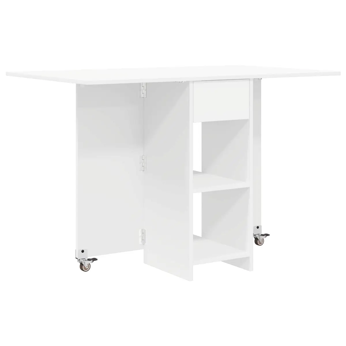Dining Table Folding Tabletop 115 x 70 x 75 cm White Engineered Wood