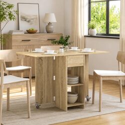 Engineered Wood Dining Table 115x70x75cm with Shelves