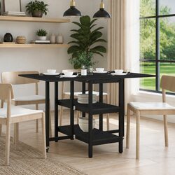 Dining Table in Black Oak, 122x80x76.5cm, Engineered Wood