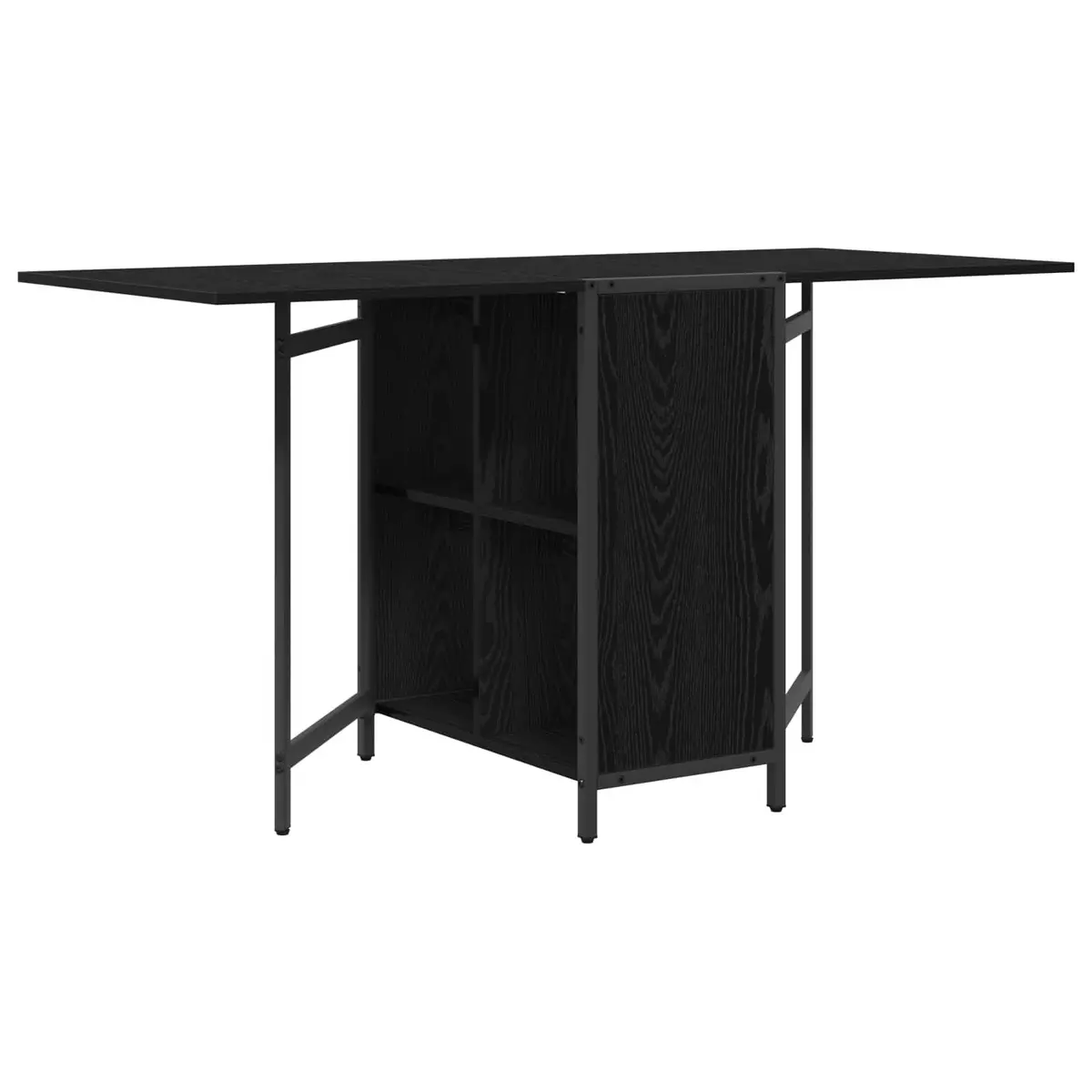 Extendable Dining Table Modern 144x60x75cm Black Oak