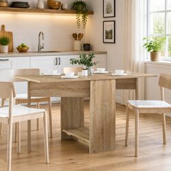 Engineered Wood Extendable Folding Dining Table 138x70cm