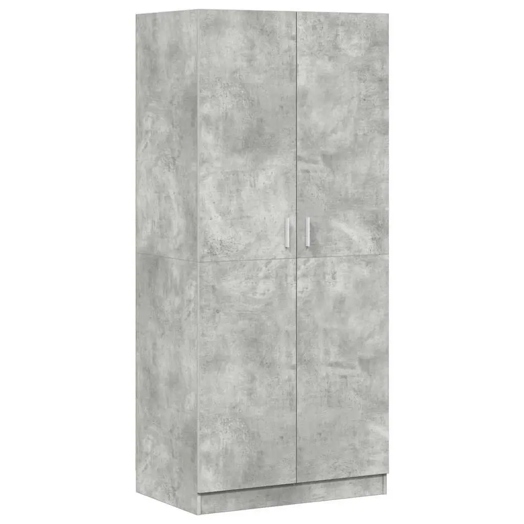 Wardrobe Storage Cabinet Engineered Wood Grey 80x52x180 cm