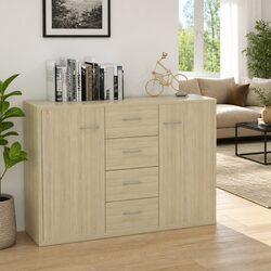 Engineered Wood Sideboard Storage Cabinet Brown 88x30x65cm
