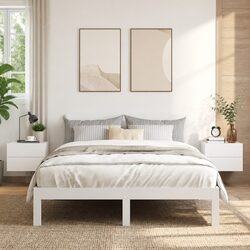 Set of 2 High Gloss White Nightstands with Drawers
