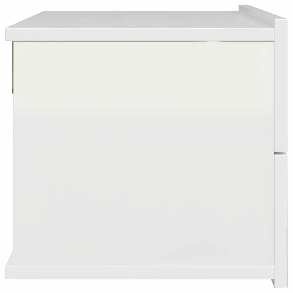 High Gloss White Nightstand Storage Drawers 2 Piece Set 40x30x30 cm Bedside Cabinets
