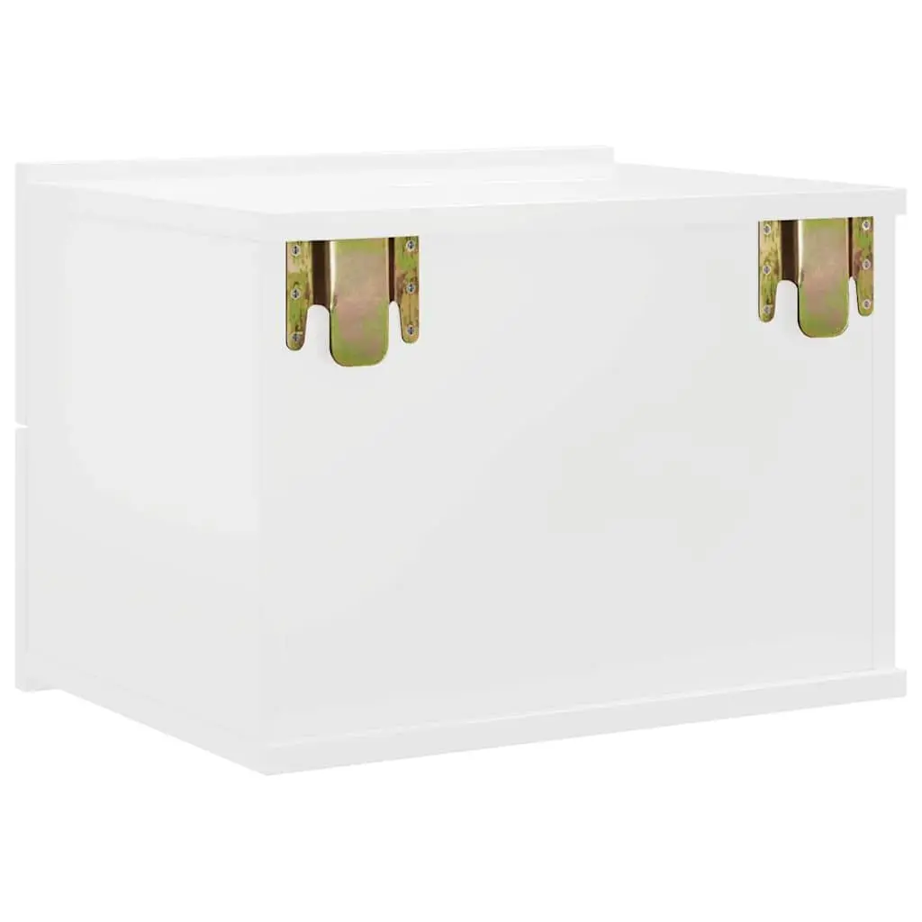 High Gloss White Nightstand Storage Drawers 2 Piece Set 40x30x30 cm Bedside Cabinets
